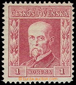 102336 - 1925 Pof.194, Masaryk - rytina 1Kč červená, II. typ, prů