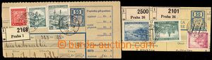 102358 - 1939 comp. 2 pcs of cut-squares, mixed franking, CDS PRAGUE/