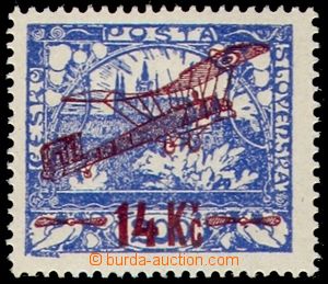102421 - 1920 Pof.L1B, I. letecké provizorium 14Kč/200h modrá, HZ 