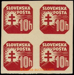 102454 - 1939 Alb.NV14x, 10h red-brown, block of four, gum with horiz
