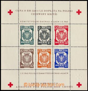 102465 - 1945 CAMP POST / DACHAU  miniature sheet, issued Polish comm