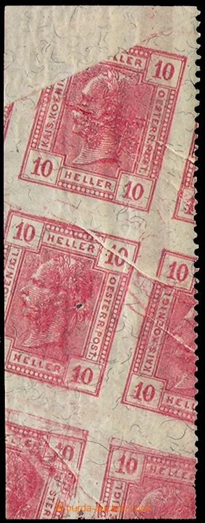 102494 - 1906 Mi.134, Franz Josef 10H červená, tisk na lepu