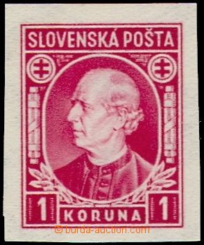 102496 - 1939 Alb.N30(Y), Hlinka 1Ks červená, nezoubkovaná známka