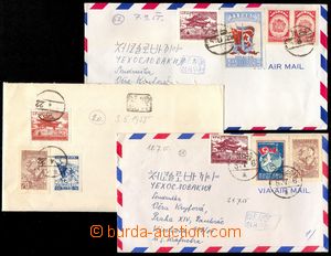 102527 - 1955 sestava 3ks Let-dopisů zaslaných do ČSR, vyfr.mj. zn