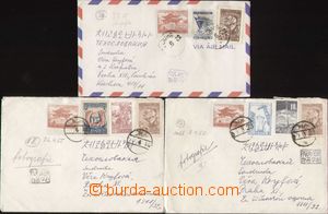 102529 - 1955 sestava 3ks Let-dopisů zaslaných do ČSR, vyfr. zn. M