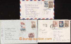 102531 - 1955 sestava 3ks Let-dopisů zaslaných do ČSR, vyfr. zn. M