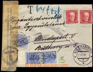 102534 - 1937 POŠTOVNÍ ÚLOŽNA KOŠICE  dopis do Maďarska vyfr. z