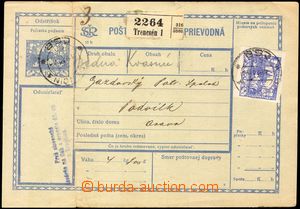 102537 - 1920 CPP1C, whole dispatch note Hradčany 10h, Slovak text, 