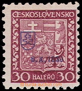 102711 - 1938 BAZOVSKÉHO PŘETISK  ZT Pof.252, Znak 30h fialová s p
