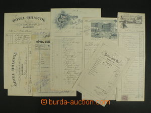 102799 - 1870-99 HOTEL BILLS  from hotels in Vienna, Breslau, Geneva,
