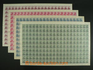 102902 - 1941 Alb.52-55, Castles, comp. 4 pcs of 200-stamps sheets, 1