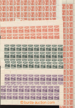 102936 - 1939 Alb.L1-3, Airmail, the bottom 40- stamp bands and upper