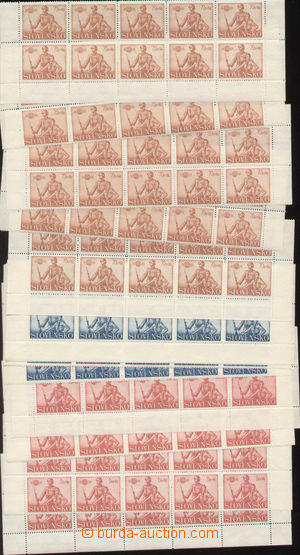 102941 - 1942 Alb.65-67, Hlinka Youth, blocks, total 50 sets, c.v.. 1