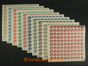102959 - 1939 Pof.NV1-9, OT1, selection of sheets with plate number, 