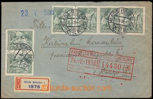 103029 - 1938 Reg letter addressed to kanceláři president republic 