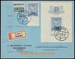 103032 - 1939 firemní R-dopis adresovaný do obsazených Sudet, vyfr