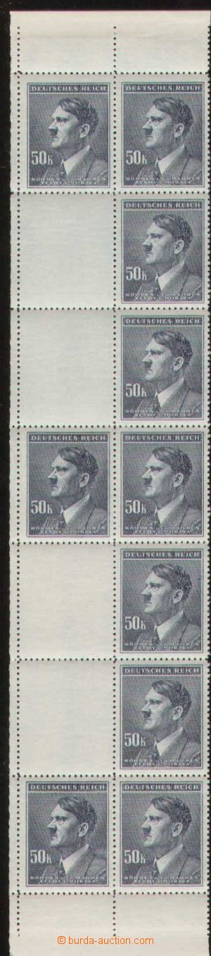 103078 - 1942 Pof.99, Hitler 50K, levý pás s kupóny