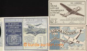 103088 - 1934-35 ČSR I.  sestava 3ks letecké loterie, 2x věcná lo