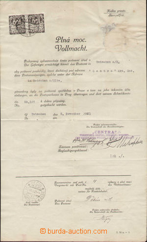 103094 - 1921 bilingual post. blank form warrant to transfer money on