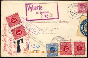 103131 - 1937 DEAD LETTER OFF. PRAGUE  insufficiently franked letter 
