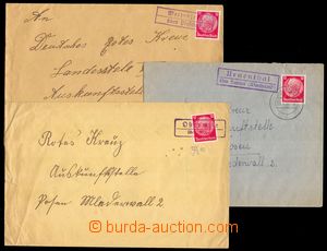 103165 - 1940 POLAND  comp. 3 pcs of letters with frame postal agency