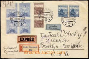 103212 - 1939 Reg, express and airmail letter to USA with Pof.308 2x,