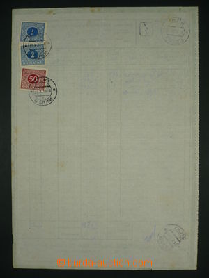 103216 - 1938 Doručovka šekových poukázek (zelená) vyfr. zn. Pof