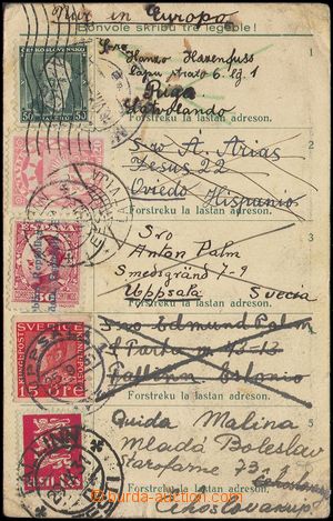 103225 - 1931 ESPERANTO  putovní lístek se známkami ČSR, Lotyšsk