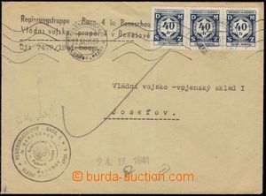 103238 - 1941 VLÁDNÍ VOJSKO / PRAPOR 4 / v Benešově, přítisk na