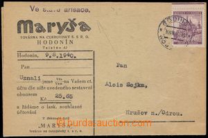 103246 - 1940 PROPAGANDA  firemní lístek s přítiskem Maryša, dop