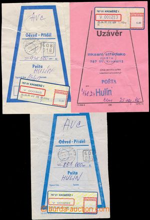 103255 - 1997 comp. 3 pcs of mailbag receipts with label APOST type 2