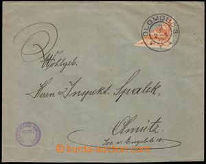 103263 - 1919 letter franked with. bisected stmp 40h, Pof.14, CDS OLO