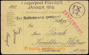 103290 - 1915 K.u.K. FLIEGERPOST PRZEMYŚL / JÄNNER 1915, fialové 