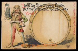 103389 - 1895 Josef Šváb č. 32, barevná litografie, piják piva, 