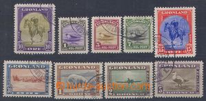 103452 - 1945 GREENLAND  Mi.8-16, complete set with fragments CDS Kob