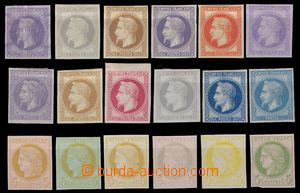103454 - 1862-70 NAPOLEON, CERES, selection of 18 pcs of PLATE PROOF 