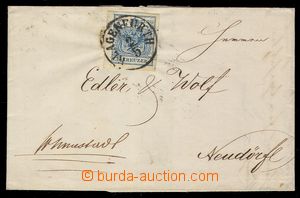 103458 - 1853 skládaný dopis vyfr. zn. I.emise Mi.5X, 9Kr HP, III.t
