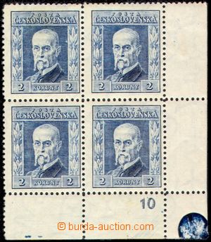 103626 - 1925 Pof.191A, Masaryk - gravure 2CZK blue, high size, wmk P