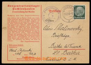 103678 - 1940 C.C. SACHSENHAUSEN  preprinted card to Bohemia-Moravia,