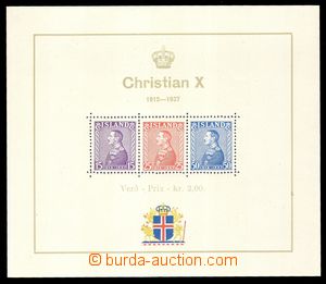 103688 - 1937 aršík Mi.Bl.1, Christian X., pěkná kvalita, kat. 60