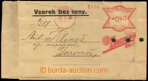 103696 - 1937 VZOREK BEZ CENY  papírová kapsa s otiskem OVS Zbrojov