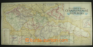 103705 - 1931 Železniční mapa ČSR, nástěnná mapa, měřítko 1