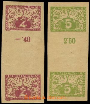 103810 - 1919 FORGERIES  selection of vertical 2-stamps gutter values