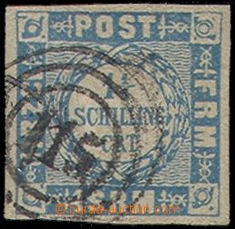 103816 - 1864 Mi.6, dark grey ultramarine, numeral round postmark 115