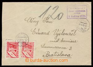 103856 - 1945 nevyplacený dopis adresovaný na Slovensko, vylomené 