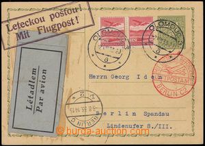 103872 - 1933 Let-dopisnice 50h do Berlína, dofr. zn. Pof.L8 2x, DR 