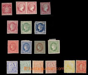 104000 - 1854-76 selection of 17 pcs of stamps, part hinged, part wit
