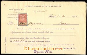 104036 - 1901 Maxa P45, invoice with documentary stamp 10h with perfi