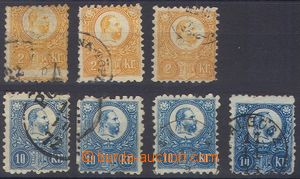 104040 - 1871 Mi.8 3x, 11 4x, Franz Joseph, comp. 7 pcs of stamps