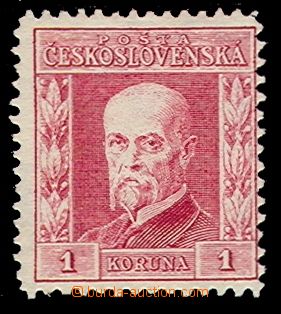 104048 - 1925 Pof.194, Masaryk - rytina 1Kč červená, II. typ, prů
